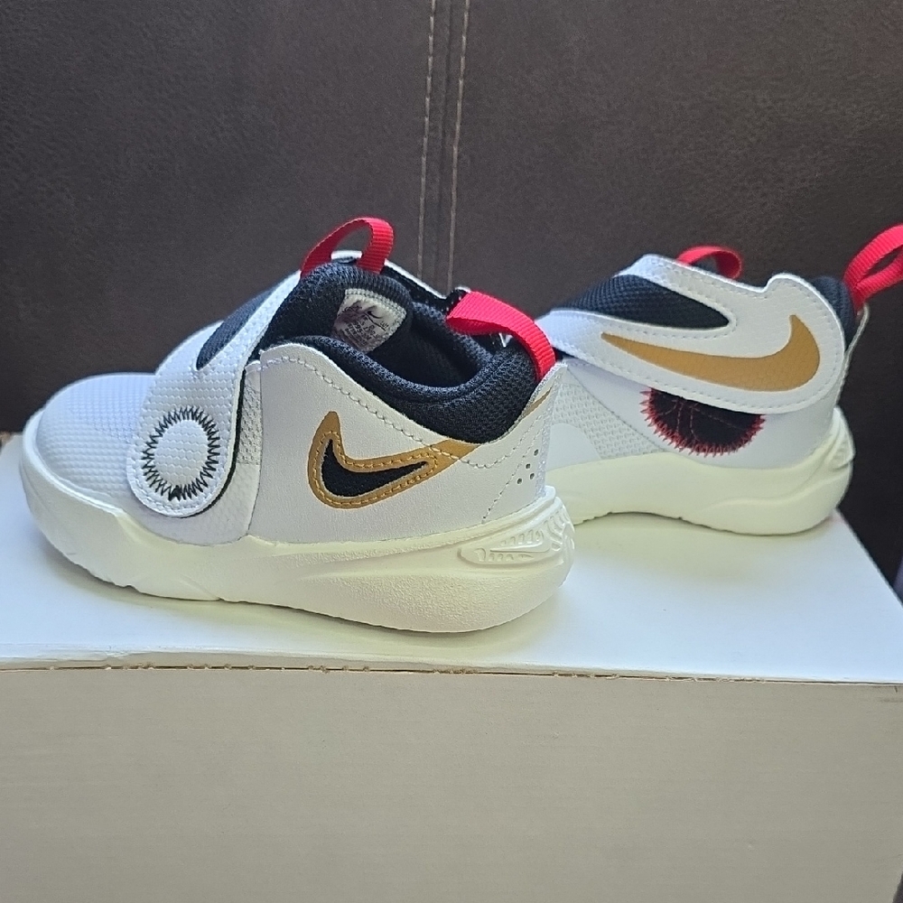 Nike Kids' White and Gold Slip-On Sneakers